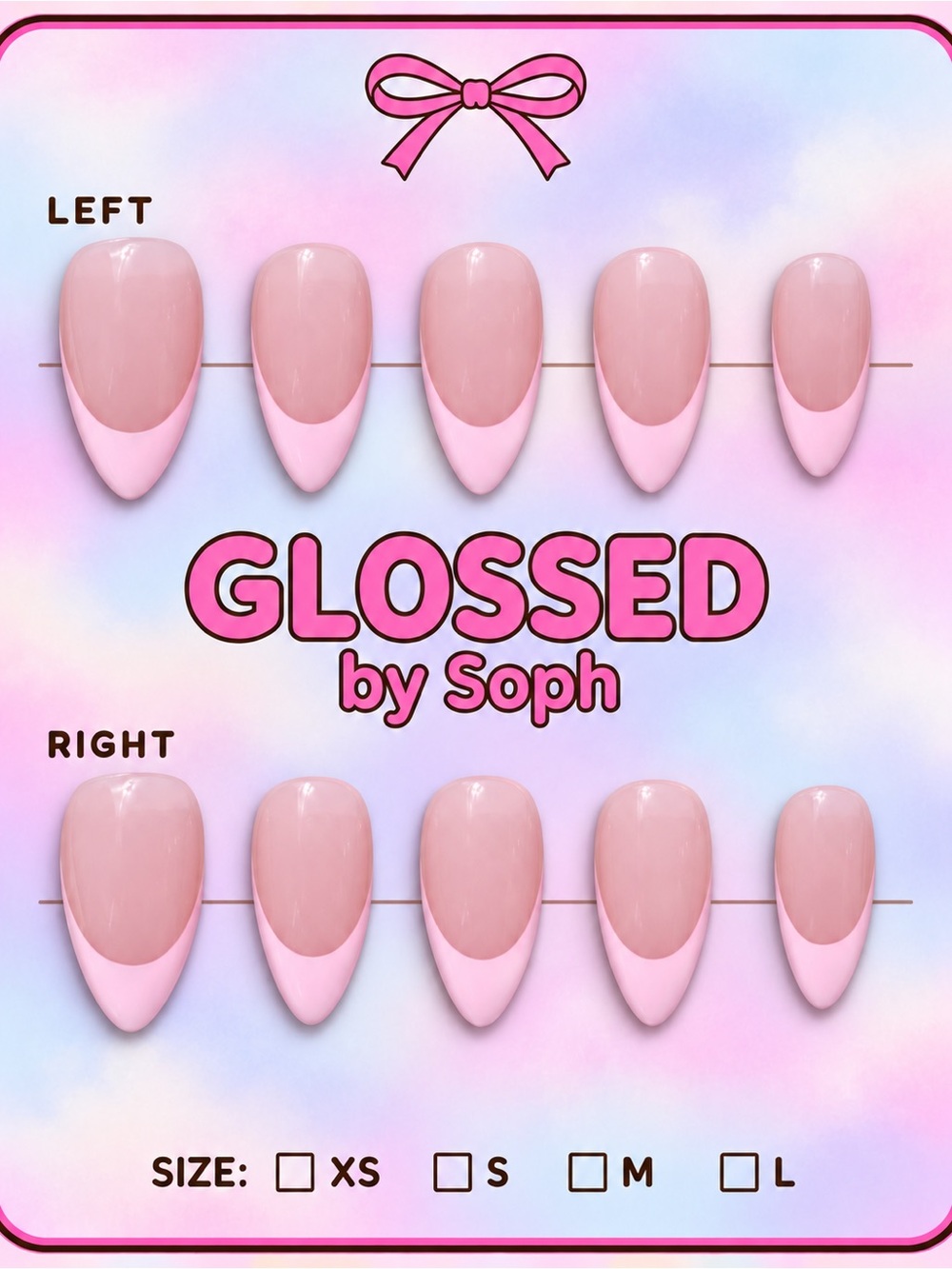 Glassed by Soph Pink Almond Press-On Women's Nails